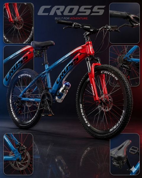 Dağ velosipedi Cross MTB 24", qırmızı-göy — Bakı