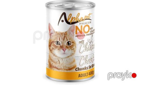 Konserv Alphapet Chicken Chunk yetkin pişiklər üçün, jeledə ət, 400 q — Bakı