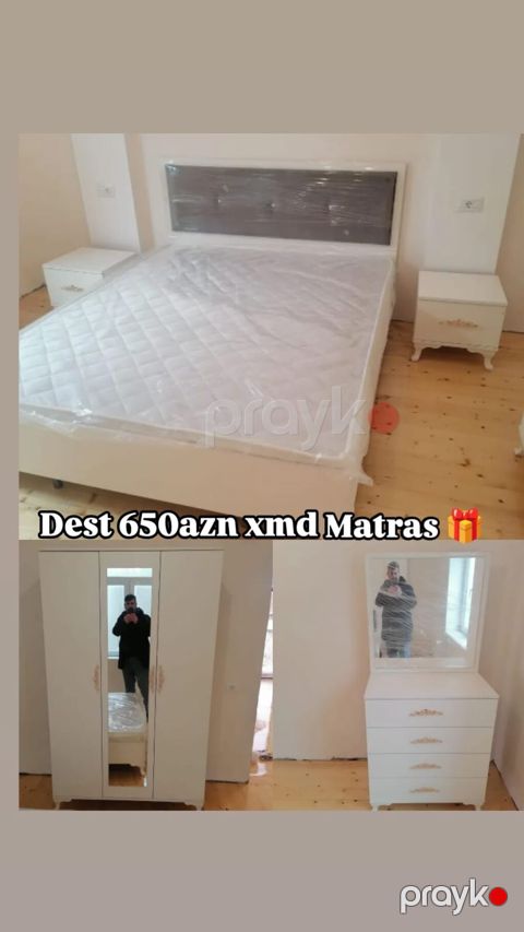 Yataq otağı dəsti – “650 AZN, üstəlik matras” qeydli Komplektə — Bakı
