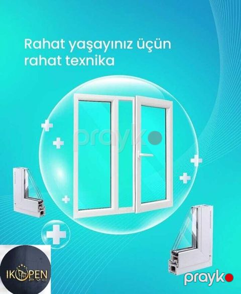Şok Endırımlı Plastik qapı və pəncərə sifarişi — Bakı
