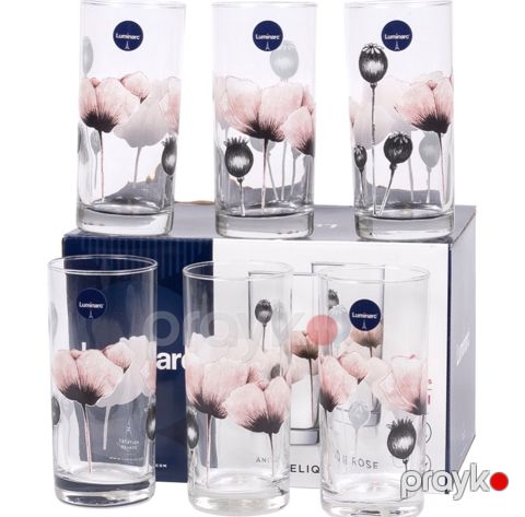 Stəkan dəsti No Brand Angelique Rose, 270 ml, şüşə, 6 əd — Bakı