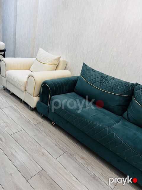 Mebel dəsti – 3 nəfərlik divan + 2 ədəd kreslo Her biri bazali ve — Xırdalan