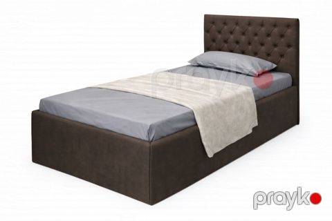 Bir nəfərlik çarpayı Stil Mebel Paxlava, dəmir/laminat, qəhvəyi, 110x100x208 sm