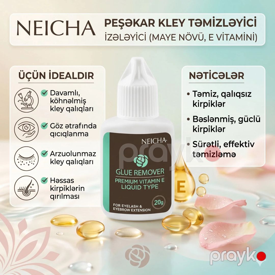 Kipriklər üçün təmizləyici maye Neicha Premium Vitamin E/qoxusuz 20 q — Mallar, Bakı (3)