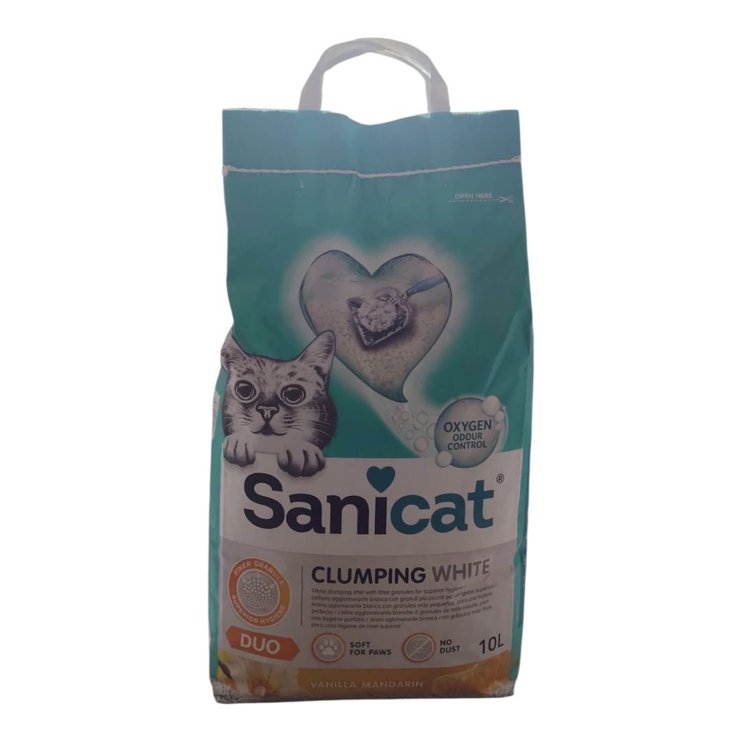 Pişik tualeti üçün doldurucu Sani Cat White Duo Vanilla Mandarin, 10 l — Mallar, Bakı