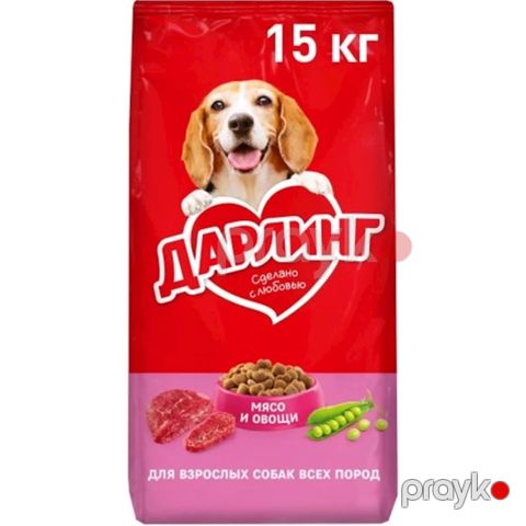 Quru yem Darling ət və tərəvəzlərlə, yetkin itlər üçün, 15 kq — Bakı