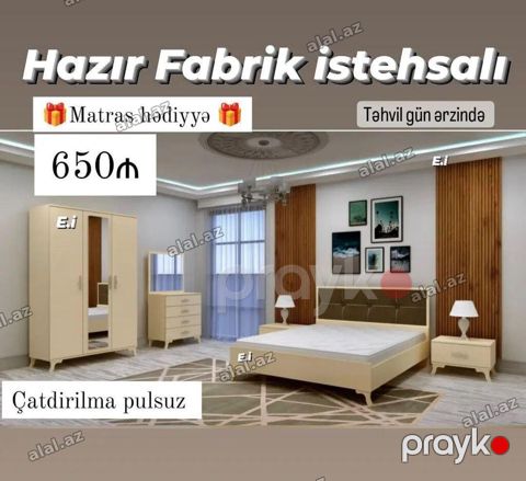 Yataq otağı mebel dəsti — Hazır fabrik istehsalı Dəst tərkibi: - İki — Bakı