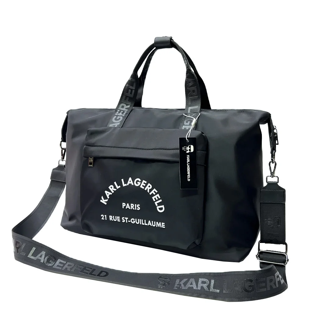 Səyahət çantası Karl Lagerfeld, ön cibli, qara, 45x22x28 sm