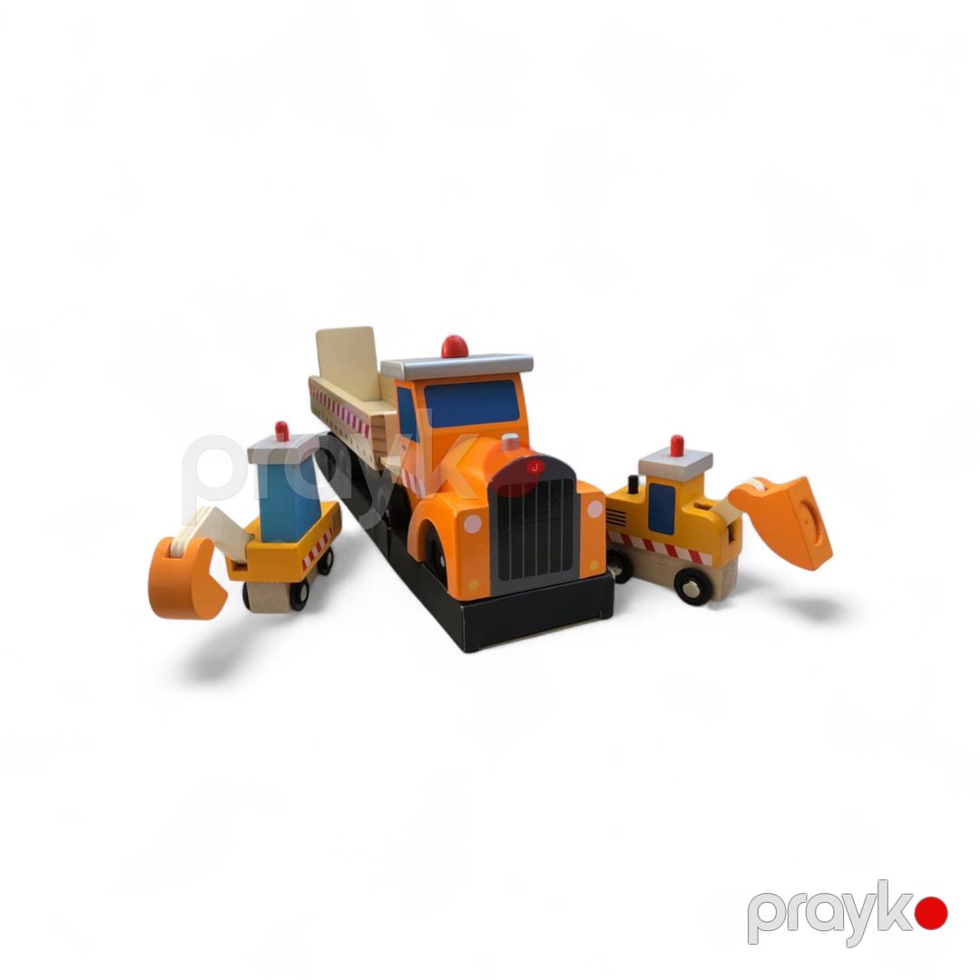 Taxta oyun dəsti The Classics: Wooden Construction Site Vehicle Carrier, 3+ yaş — Mallar, Bakı (2)