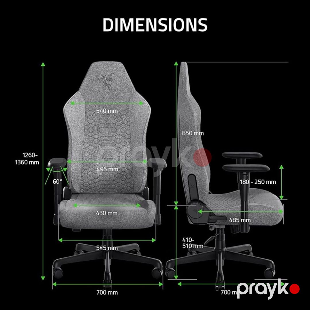 Razer chair Iskur V2 X, fabric, 2D-Armrests, light Grey — Mebel, Bakı (2)