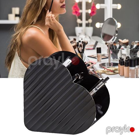 Ürək Formalı Dekorativ Kosmetika və Organizer – Qara — Bakı
