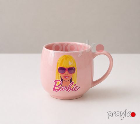 Krujka Barbie, keramika, çəhrayı, 450 ml — Bakı