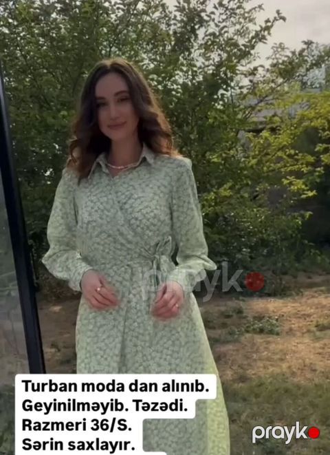 Turban Moda-dan alınmış qadın donu. - Rəng: açıq yaşıl, xırda naxışlı — Bakı