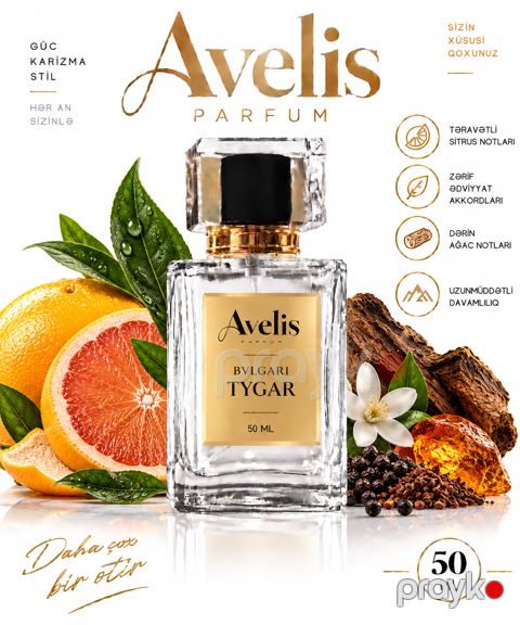 Avelis Parfum Tygar ətir suyu kişilər üçün, 50 ml — Bakı