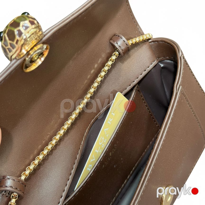Bvlgari Serpenti Forever – Qəhvəyi Dəri Əl Çantası — Çantalar, çamadanlar, cüzdanlar, Bakı (4)