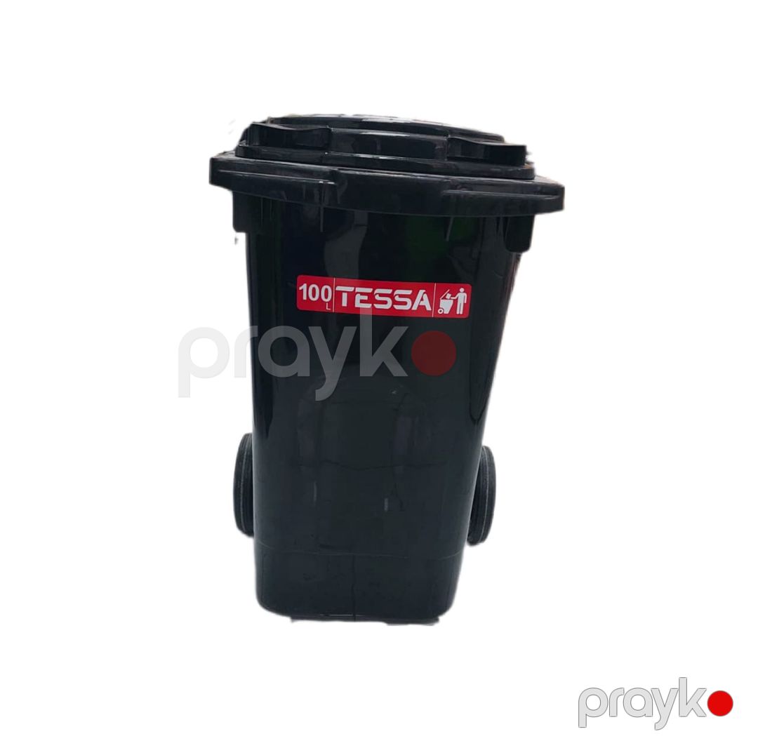 Zibil qabı Tessa, pedallı və təkərli ,100 l, qara — Mallar, Bakı (2)