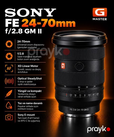 Linza Sony FE 24-70mm f/2.8 GM II — Bakı