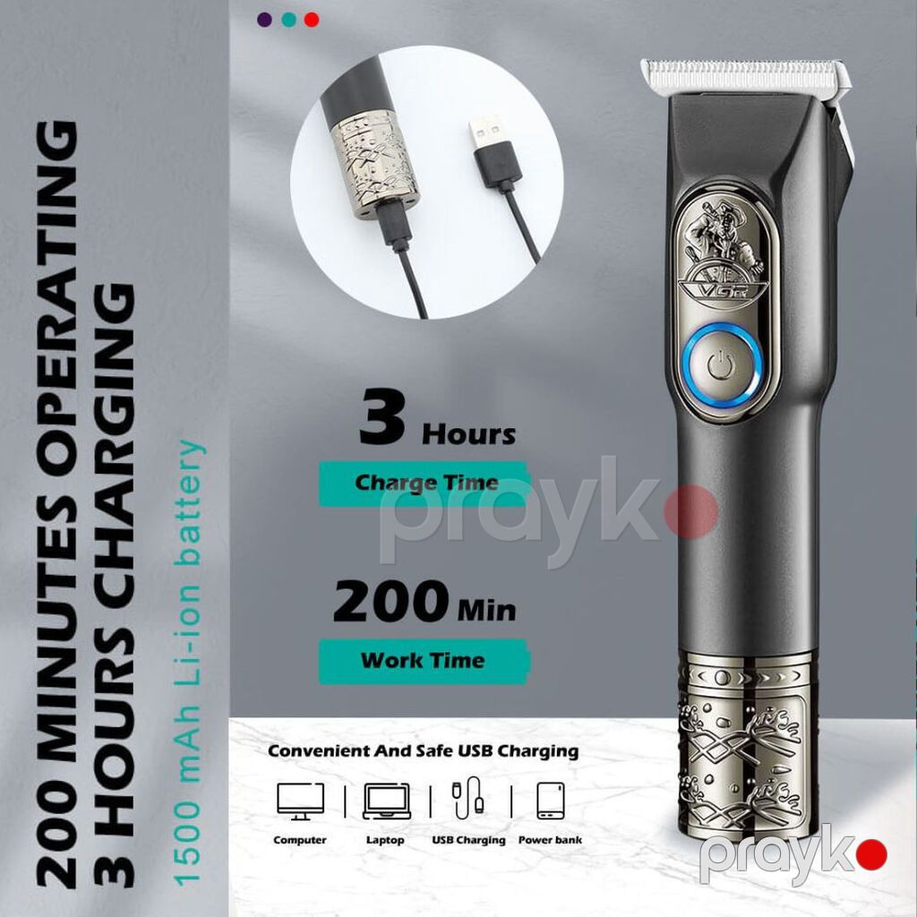 Trimmer VGR 963 - 1500mAh / 200 Dəqiqə / 2 Sürət 6000-6500RPM — Saç kəsmə maşınları, Bakı (3)