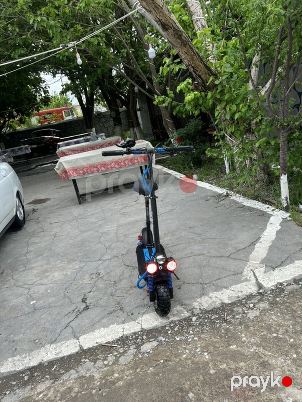 Elektrikli skuter – Toba markası - Güclü ikili LED faralar: gecə və — Skuterlər, Bərdə (3)
