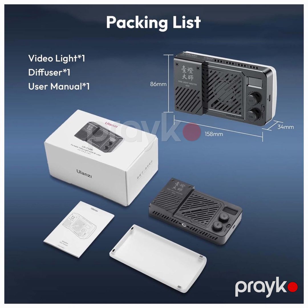 Video işıq Ulanzi LM-P40 RGB — Foto və video texnikası, Bakı (3)