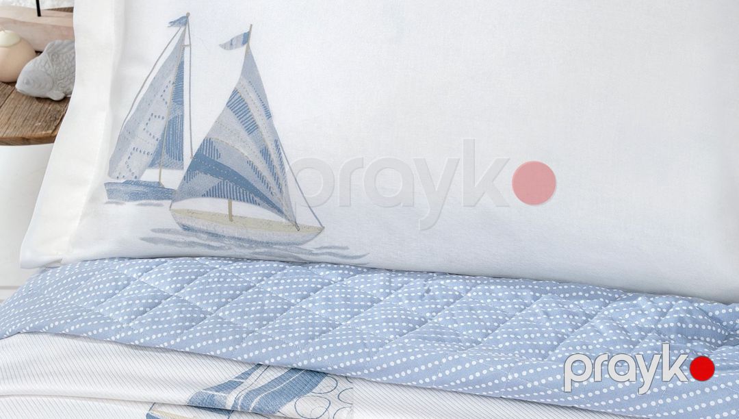 Örtük və yastıq üzü dəsti Yataş Morian, pike 200x220 sm, örtük 220x230 sm, mələfə 160x200 sm, yastıq üzü 50x70 sm 4 əd, ikinəfərlik, pambıq/bambuk, İndigo — Mallar, Bakı (3)