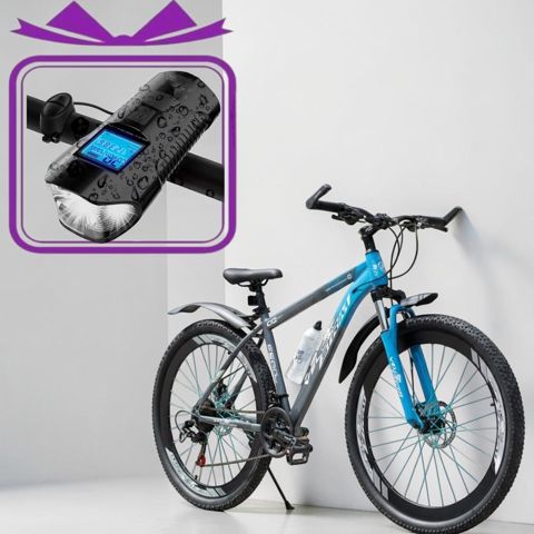 Dağ velosipedi VeloStrim, Hədiyyə 3-ü 1-də, fənər/sürət ölçən/siqnal, TECH_09929, boz/mavi — Bakı