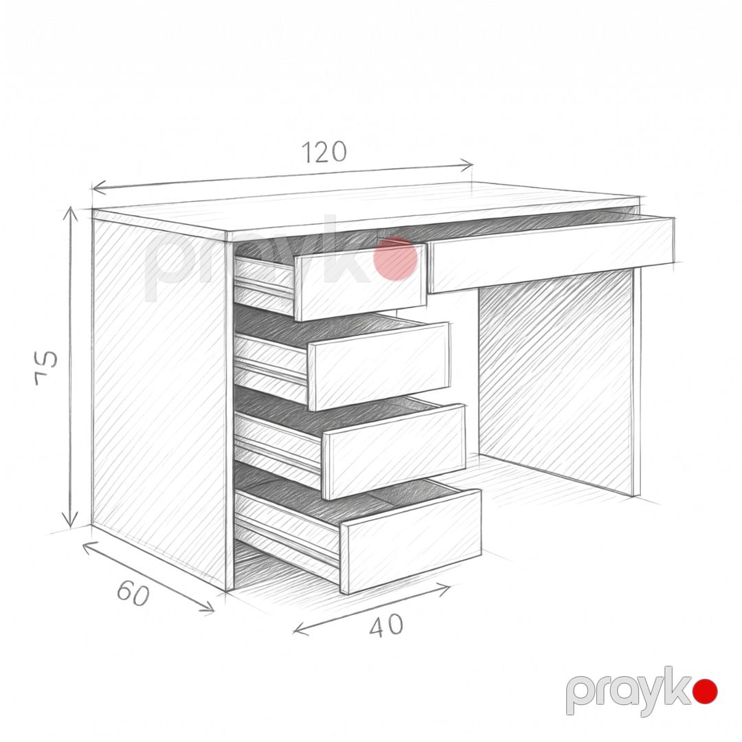 Kompüter masası 40922586, Ldsp, venge, 120x75x60 sm — Mallar, Bakı (2)