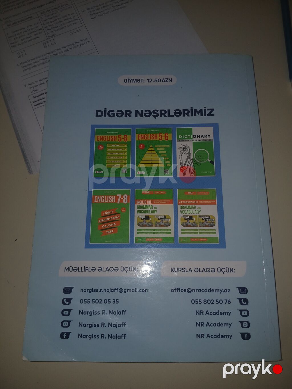 Məhsul: “Sınaq İmtahanları – English” (Nərgiz R. Nəcəf, NR Academy) — Kitablar, Siyəzən (2)