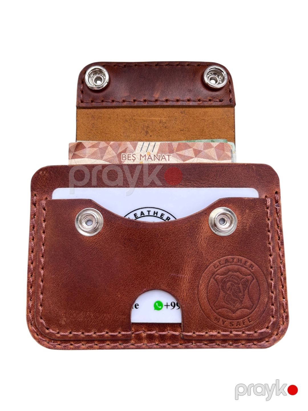 Vizit kart qabı 2309196, qəhvəyi, dəri, 10x8 sm — Mallar, Bakı (2)