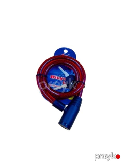 Velosiped kilidi 2608, tros, açar ilə, qırmızı — Bakı