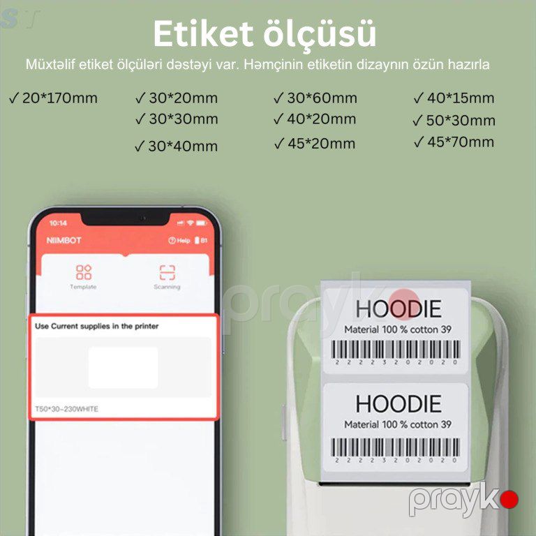 Mini etiket printeri "Niimbot" — Ofis texnikası və istehlak malları, Bakı (10)