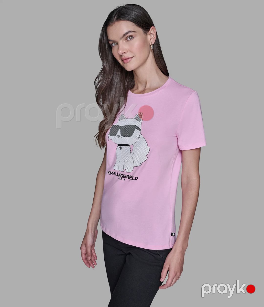 Futbolka qadınlar üçün Karl Lagerfeld Choupette Tee, pambıq, çəhrayı, ölçü S — Mallar, Bakı (3)