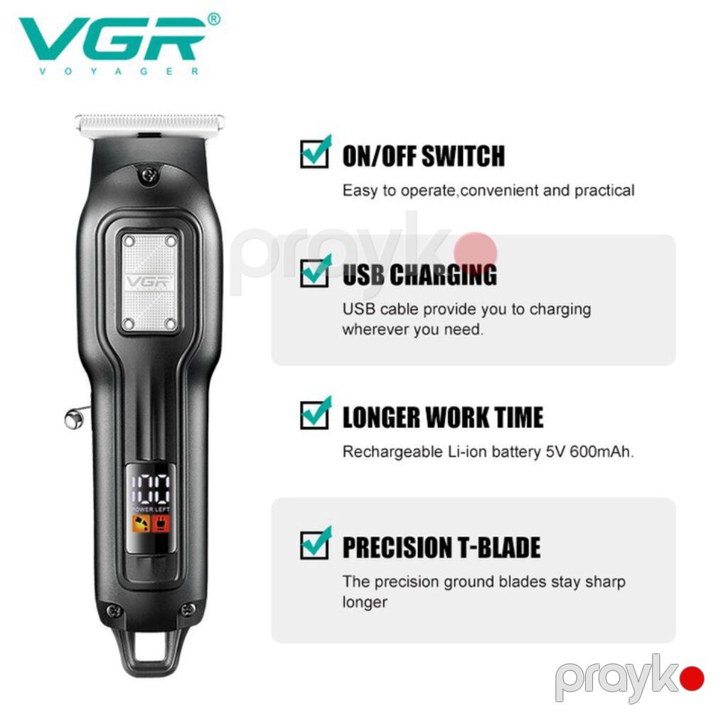 Trimmer VGR 918 - 600mAh / 100 Dəqiqə / 1 Sürət 6500RPM / Cord/Cordles — Saç kəsmə maşınları, Bakı (5)