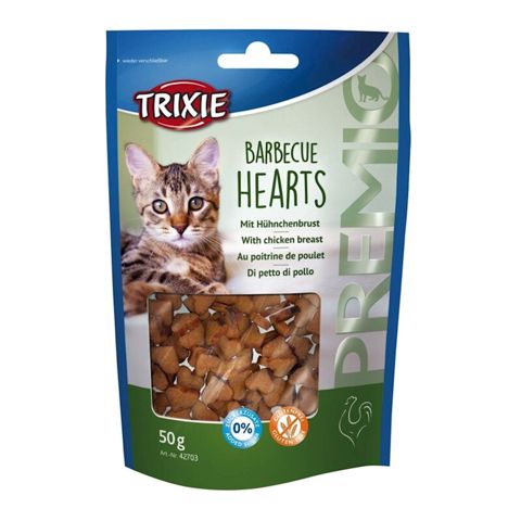 Məzələr pişiklər üçün Trixie Pemio Barbecue Hearts toyuq ilə 50 q — Bakı