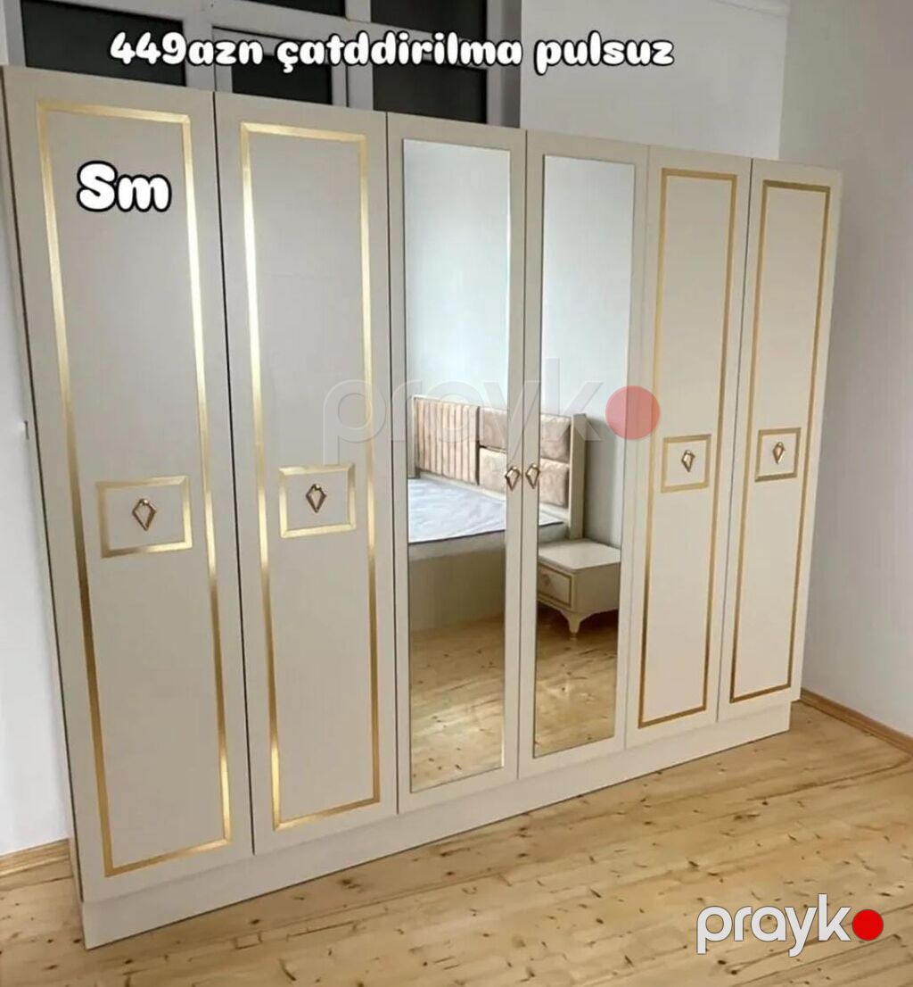 Yataq otağı üçün iri həcmli qarderob dolabları - Model: 6 qapılı — Şkaflar, Bakı (8)