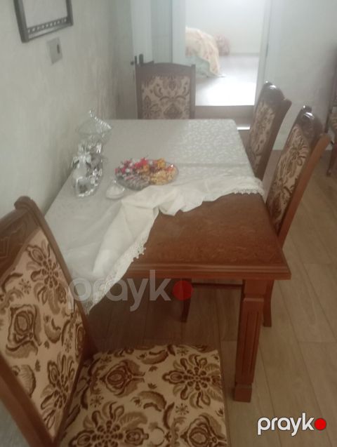 Ağac yemək dəsti – masa və 4 stul - Material: massiv ağac karkas — Bakı