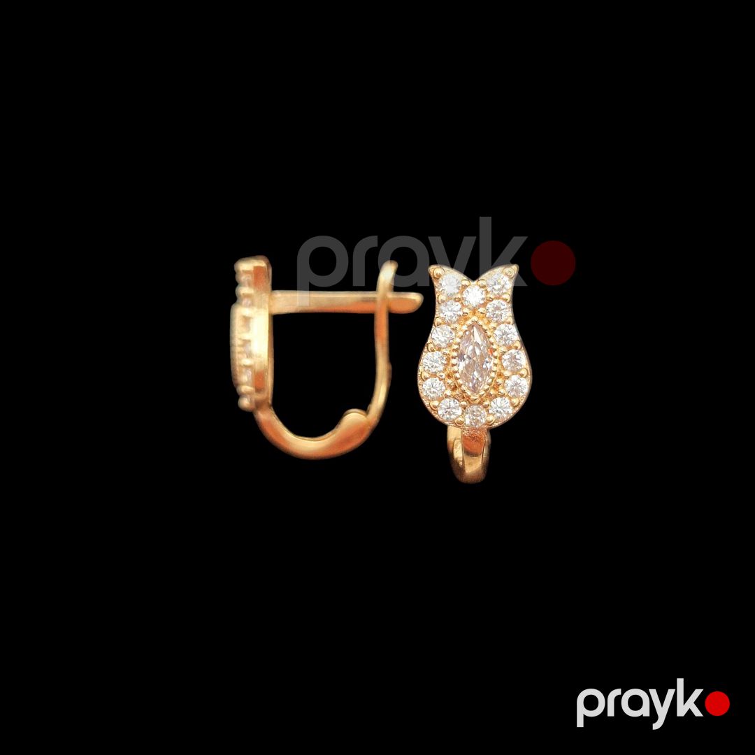 Sırğa uşaqlar üçün Trendgold_691, qızıl 585 əyar — Mallar, Bakı (3)