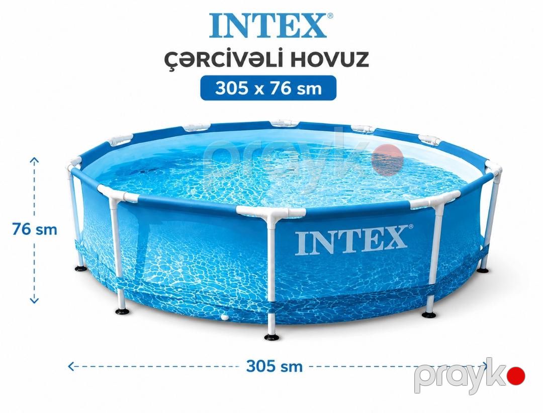 Karkaslı hovuz Intex, göy, 4485 l, 305x76 sm — Hovuzlar, Bakı (2)