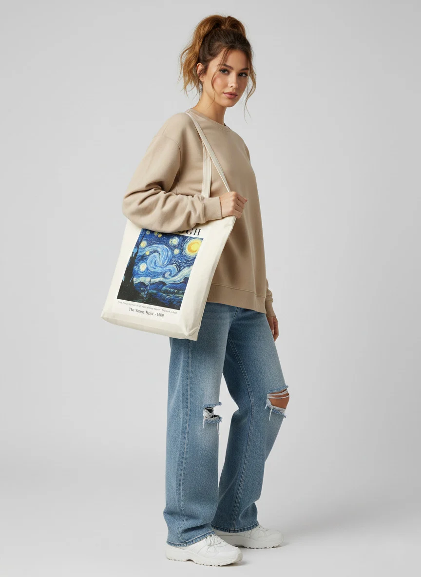 Çiyin çantası Eco Bag VAN Gogh 35x40sm — Çantalar, çamadanlar, cüzdanlar, Bakı (3)
