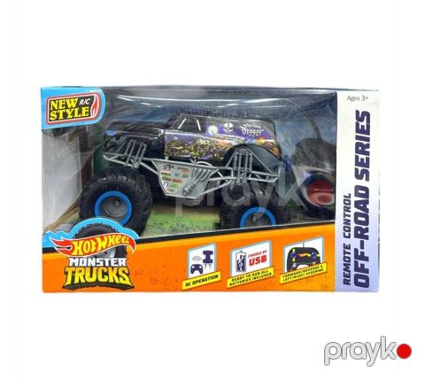 Təkərli oyuncaqlar Hot Wheels Truck, pultlu, səs və işıq effektləri, elektrikli sürüş funksiyası, 3 yaş+ - HW-1004 — Bakı
