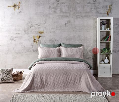 Örtük və yastıq üzü dəsti Doqu Home Arya, birnəfərlik, örtük 185x245 sm, yastıq üzü 50x70 sm, vizon — Bakı