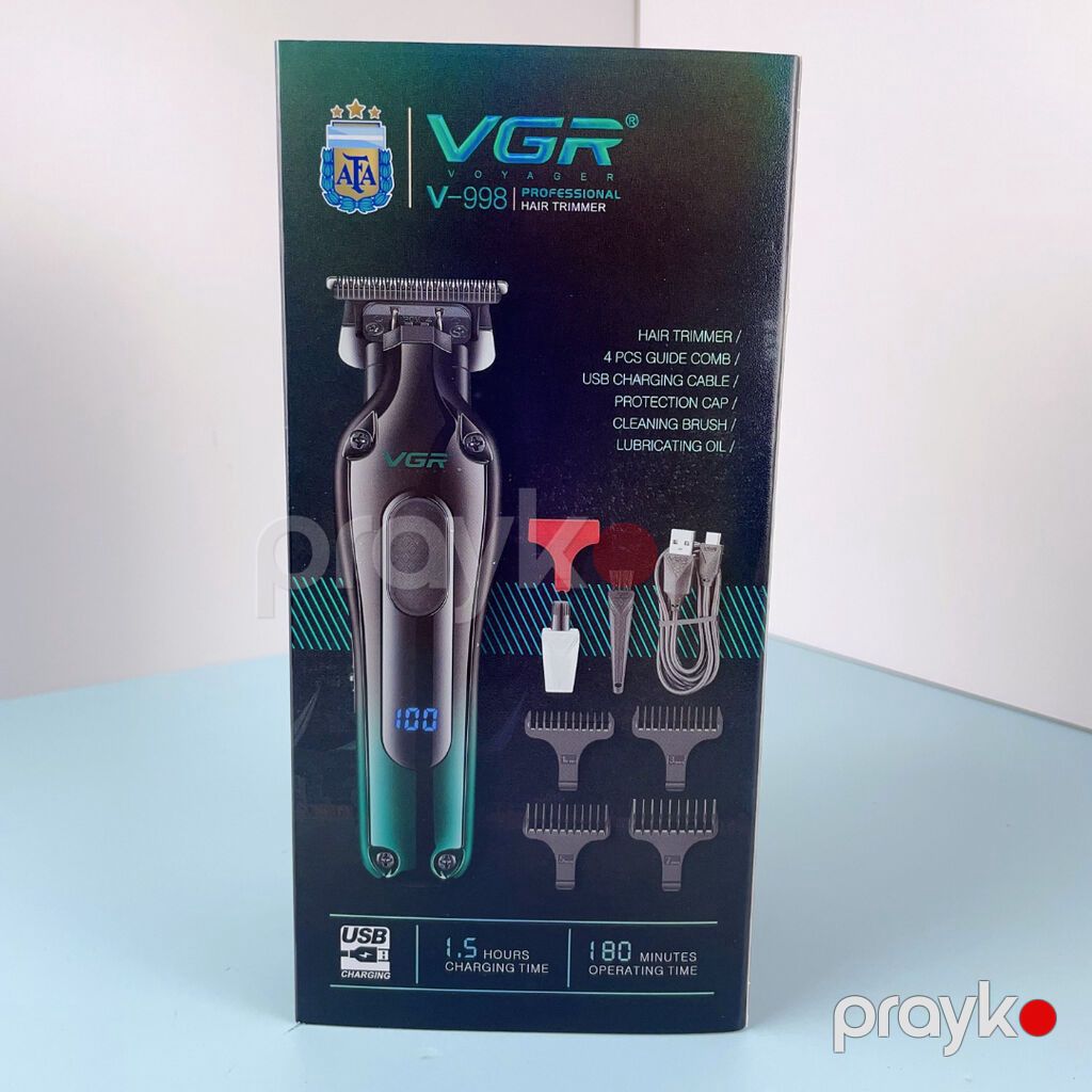 Trimmer VGR 918 - 1200mAh / 180 Dəqiqə / 2 Sürət - 6500RPM — Saç kəsmə maşınları, Bakı (5)