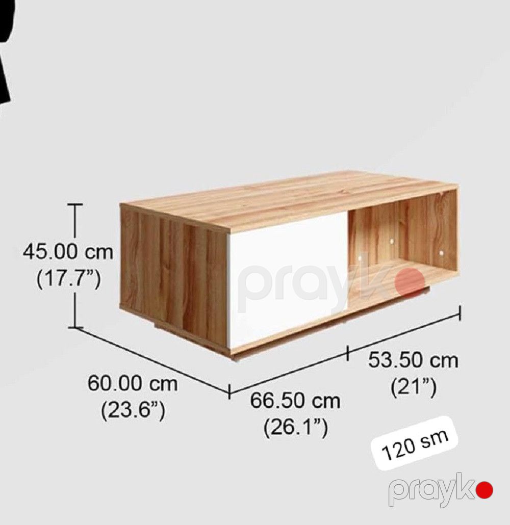 Jurnal masası Ev Plus, laminat/LDSP, ağ/sonoma, 120x60x45 sm — Jurnal masaları, Bakı (3)