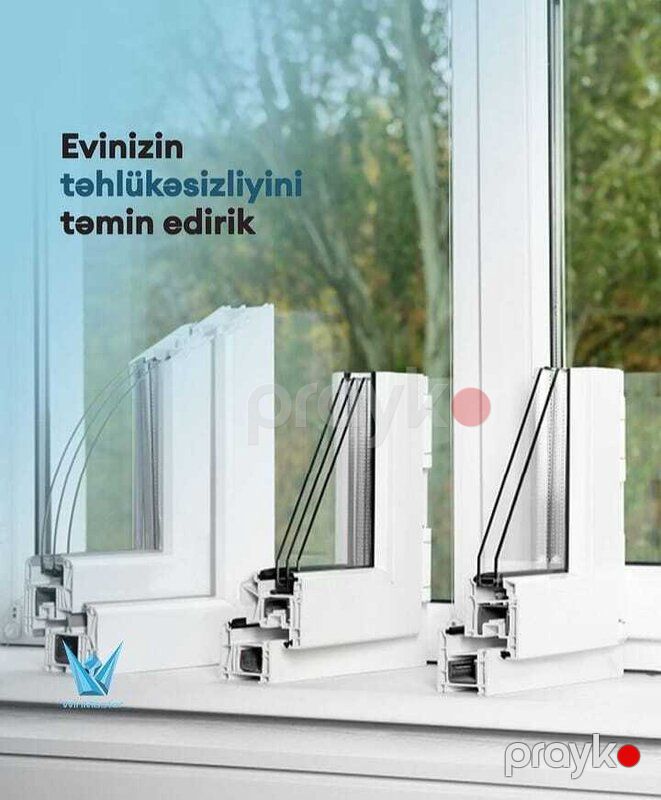 Şok Endırımlı Plastik qapı və pəncərə si — Pəncərələr, qapılar, balkonlar, Bakı (4)