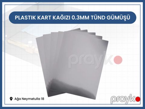 Plastik kart kağızı 0.3mm tünd gümüşü — Bakı