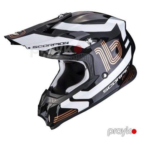 Motosiklet dəbilqəsi Scorpion VX-16 Evo Air Tub Metal, qara/ağ, ölçü L — Bakı