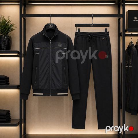 Kişilər üçün idman kostyumu 2273665, qara, poliester, ölçü XXL — Bakı