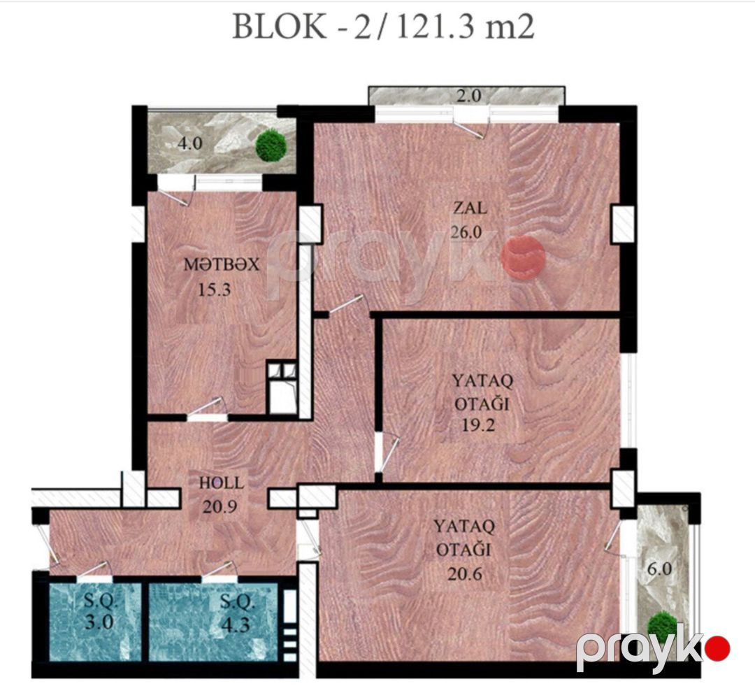 3-otaqlı yeni tikili, Azadlıq pr., 121 m² — Mənzil, Bakı (11)