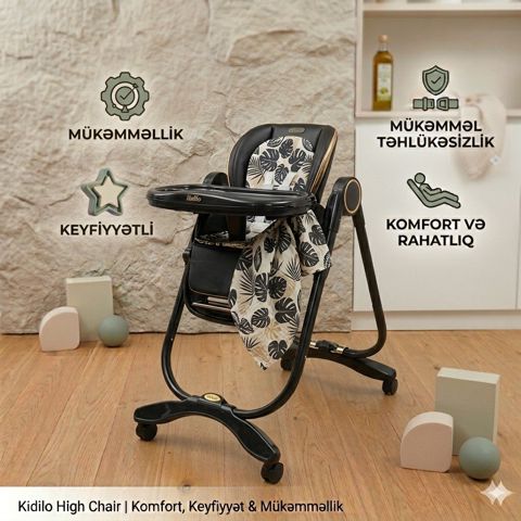 Uşaq yedizdirmə oturacağı Kidilo N-OP-755, qara — Bakı