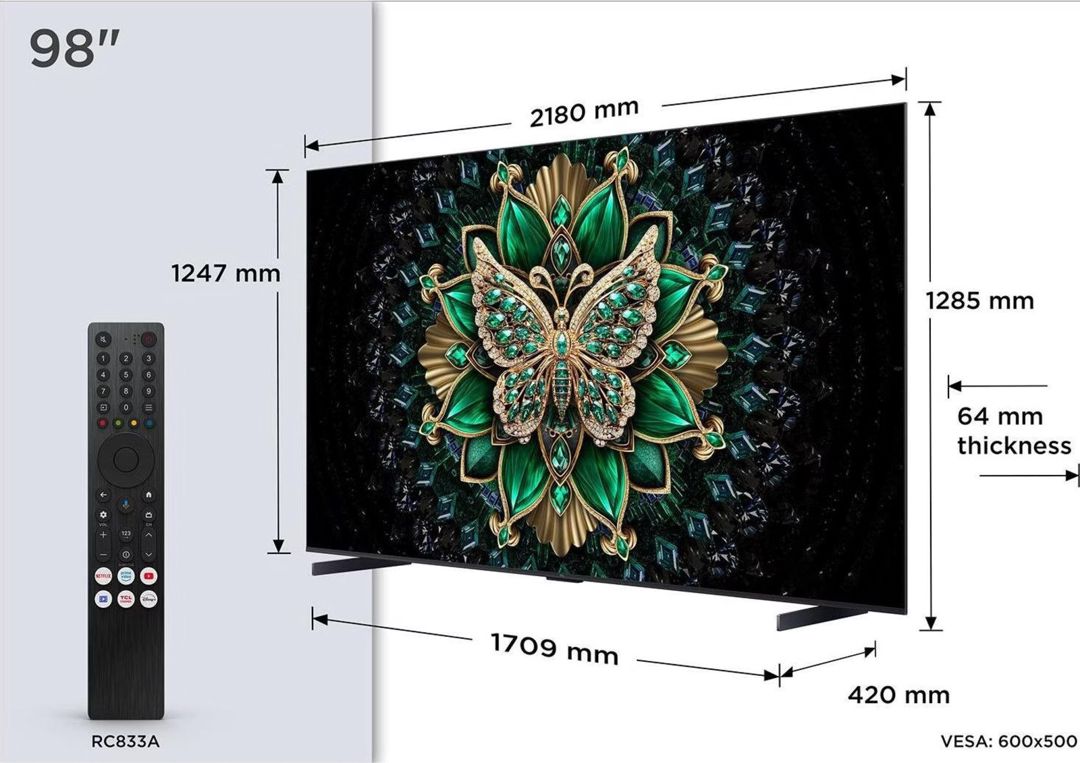 Televizor TCL QD-MiniLED 98C6K- 248 SM — TV və Video, Bakı (4)